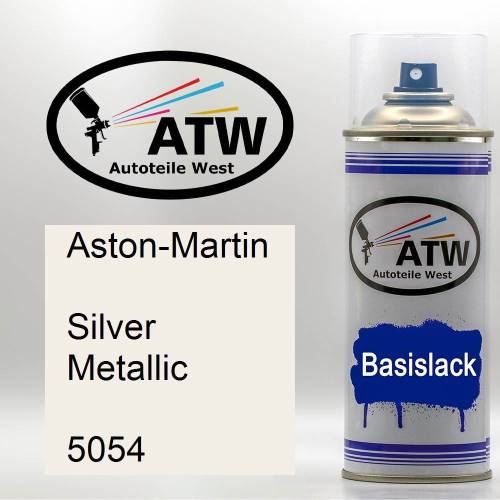 Aston-Martin, Silver Metallic, 5054: 400ml Sprühdose, von ATW Autoteile West.